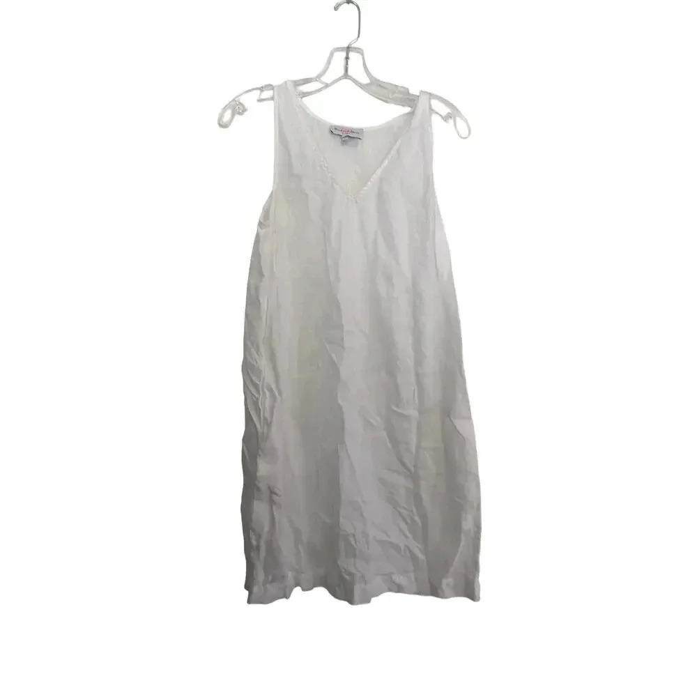Michael Stars White V-Neck Mini Dress Size Small linen